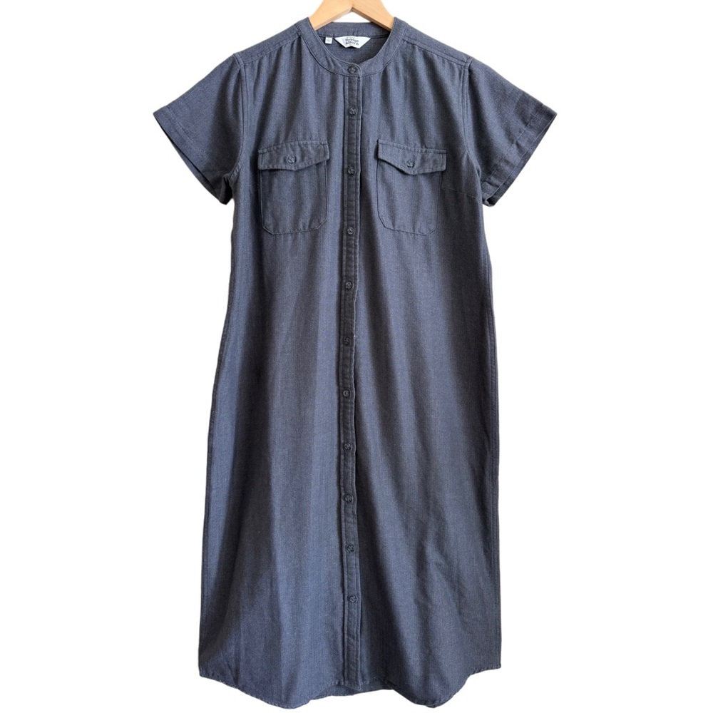 BRIDGE & BURN Organic Cotton Blend Minimalist Sustainable Casual Shirt Dress L
